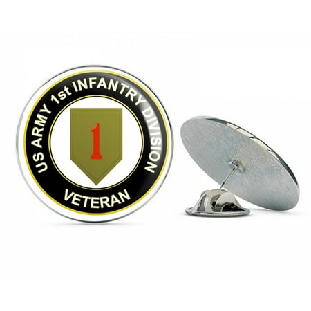 Army Lapel Pin U.S. Army Veteran 1st Infantry Division Metal 0.75