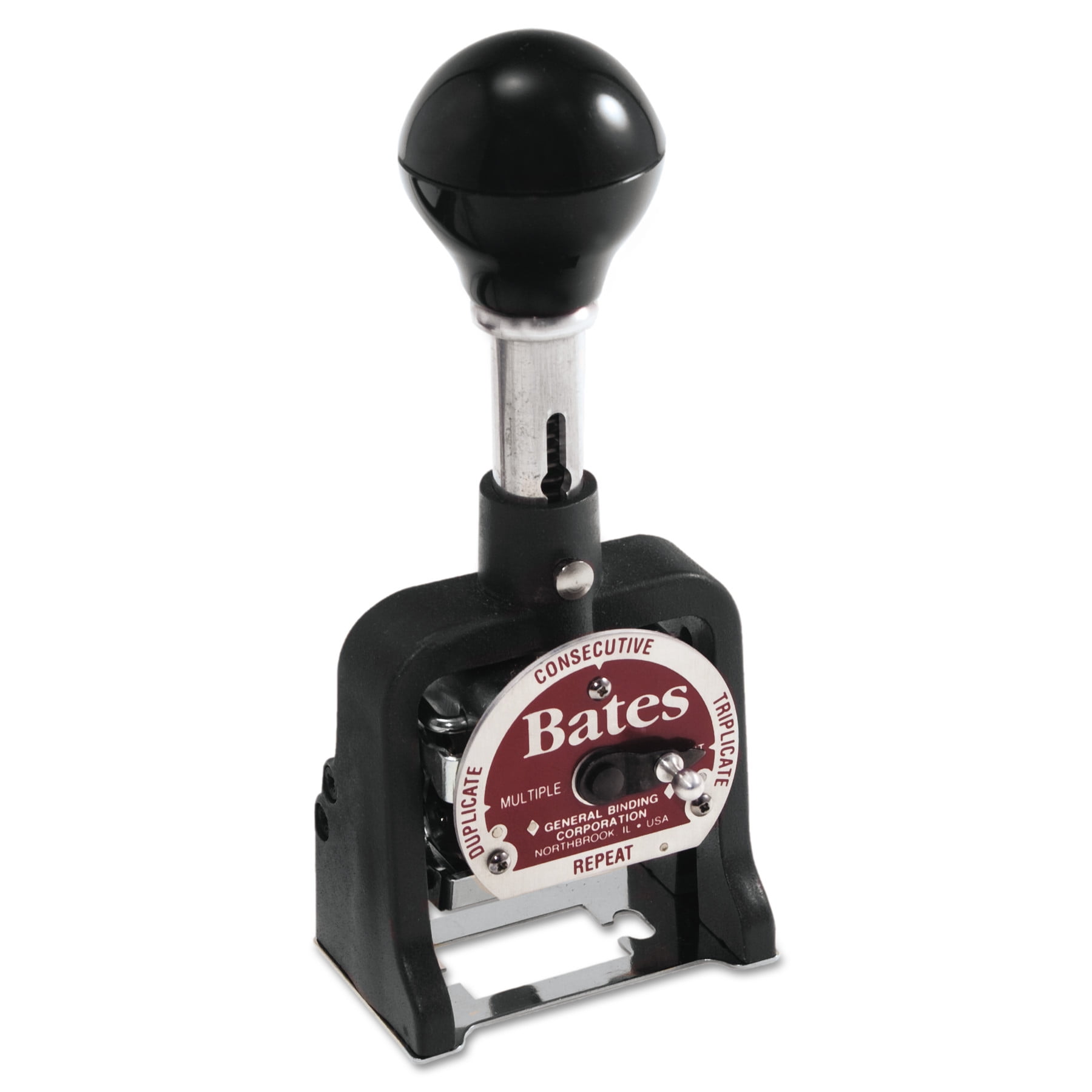 Bates Multiple Movement Numbering Machine, Seven Wheels, Re-Inkable, Size E, Black by ADVANTUS CORPORATION