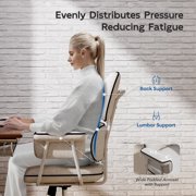 HomeZeer Executive Mid Century Modern Office Chair, White Linen Fabric with Memory Foam Wide Seat, Split Back, Padded Arms & Adjustable Height, Vintage Desk Chair for Home Office, Wheels Included