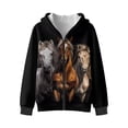 thumbnail image 4 of Uorisanigo Horse Print Girls Boys Hoodie Sweatshirt Casual Long Sleeve Hooded Jacket Soft Warm Sweatshirt Outerwear for Kids Fall Fashion for Sports and Daily Wear, 4 of 8