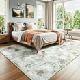 thumbnail image 7 of 8x10 Area Rugs for Living Room, Abstract Neutral Large Washable Rug, Indoor Soft Non-Slip Floor Carpet for Bedroom Dining Room Home Decor, Brown/Grey, 7 of 7