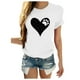 thumbnail image 1 of Gibobby Blusa Casual Para Mujer Tops Mangas estampadas Blusa informal Mujer O-cuello Camiseta corta en forma de corazón Blusa de mujer（Blanco， XL), 1 of 4
