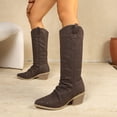 thumbnail image 5 of SACFOF Women's Rhinestone Mid Calf Boots Sparkly Block Heel Cowboy Boots Glitter Boots, 5 of 6