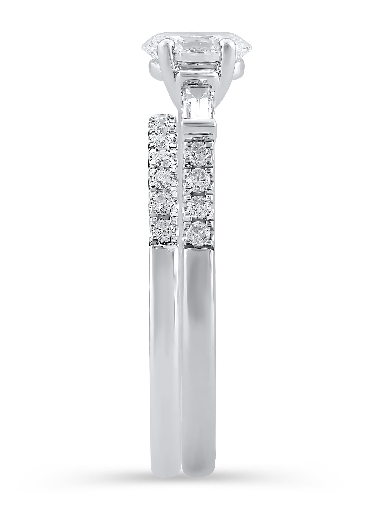 Brilliance Fine Jewelry 1 Carat T.W. Lab Grown Diamond Women Bridal Set Ring in 925 Sterling Silver