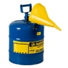 Justrite Type I Safety Can,5 gal,Blue,16-7/8In H 7150310