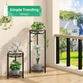 thumbnail image 4 of Simple Trending Round Plant Stand Indoor Outdoor, Waterproof Metal Tall 31” Plant Shelf Holder, Heavy Duty Flower Pot Display Rack, 2 Pack, Black, 4 of 6