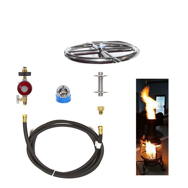 Fr6ck Complete 6 Basic Propane Fire Pit Kit And 316 Stainless Steel Fire Ring Walmart Com Walmart Com