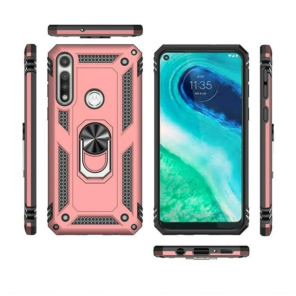GSA Shockproof Case Magnetic Ring for Motorola Moto G Fast - Rose Gold