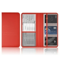 Leather Drivers License and Car Registration Holder with Insurance Card Slot Protective Document Organizer Case