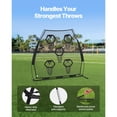 thumbnail image 4 of KFFKFF 7 x 7 ft Football Throwing Practice Net with 5 Target Pockets, Durable Knotless Design, Includes Straps and Carry Bag, Ideal for Quarterback Accuracy Training, Black, 4 of 9