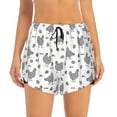 thumbnail image 4 of Lsque Funny Chicken Printed Women's Running Shorts with Liner Pockets,Elastic Quick Dry Workout Athletic Gym Yoga Shorts,Womens High Waist Shorts-XX-Large, 4 of 9