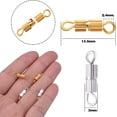 thumbnail image 3 of 100pcs Barrel Screw Clasps Brass Screw Twist Clasps Fastener End Tip Caps Jewelry Clasps Connectors for DIY Necklace Bracelet Jewelry Making, 2 Colors, 13.5 mm x 3 mm, 3 of 5