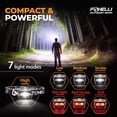 thumbnail image 3 of Foxelli Lampe de Poche LED - pour Adultes et Enfants, Course, Camping, Randonnée avec Lumière Blanche et Rouge, Phare Léger et Étanche avec Bandeau Confortable, 3 Piles AAA Incluses, 3 of 5