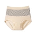 thumbnail image 2 of Kmdttou Period Underwear for Women Sexy Lace High Cut Panties Comfort Bikini Panty Stretch Underpants Breathable Ladies Briefs (Available in Plus Size) Beige-S, 2 of 4