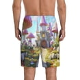 thumbnail image 5 of Cauagu Dreamy Mushroom House Print Pajama Bottoms for Men Sleep Pajama Shorts Elastic Waistband Sleep Pajama Short Men's PJ Shorts -Medium, 5 of 6
