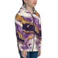 thumbnail image 5 of Pofeuu Purple Gold Marble Swirls Print Teenage Zipper Hoodie Sweatshirts Hooded Casual Jackets With Pocket For Boys Girls-Small, 5 of 6
