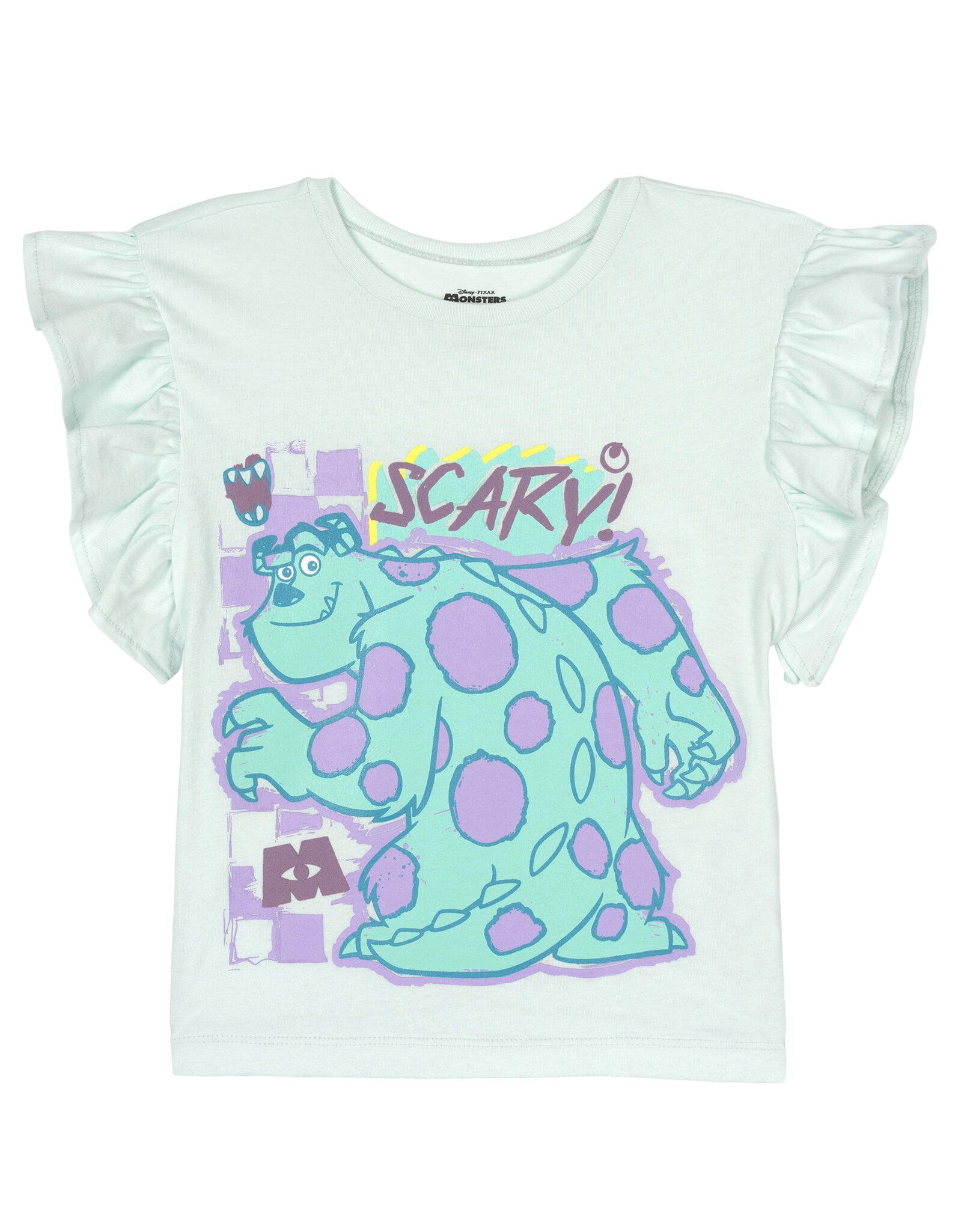 Disney Monsters Inc. Big Girls' 2-Piece T-Shirt and Shorts Set Sulley and Mike Mint