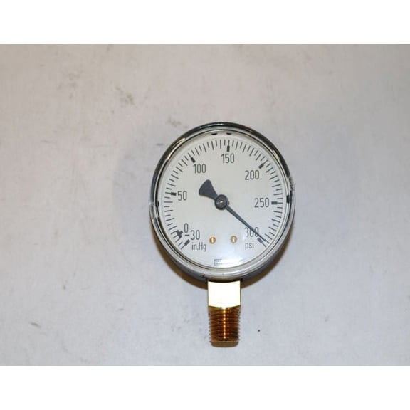 WIKA 4260082 2-1/2" Dial, 1/4 Thread, 30-0-300 Scale Range, Pressure Gauge