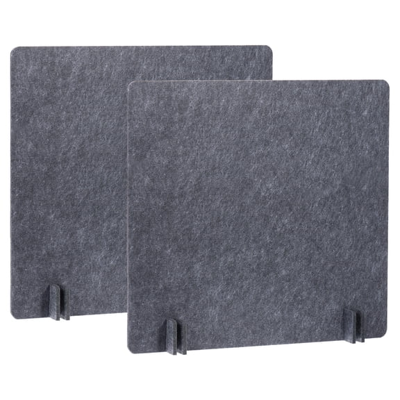 Uxcell Desk Divider, 2 Set 24 x 24 Inch Acoustic Freestanding Desk Divider Desk Privacy Panel with 8 Pcs Support Feet for Library Office Workstation, Dark Grey