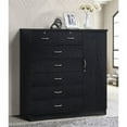 Hodedah 7 Drawer 1 Door Chest, Black