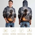 thumbnail image 6 of LAOLIUSN Novelty Horse Print Hoodie Animal 3D Pattern Sweatshirt Hooded Pullover with Pocket S-4XL, 6 of 7