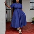 thumbnail image 3 of AURA Plus Size Boho Maxi Dress Women V Neck Summer Print Dress Short Sleeve Casual Vacation Dress, 3 of 7
