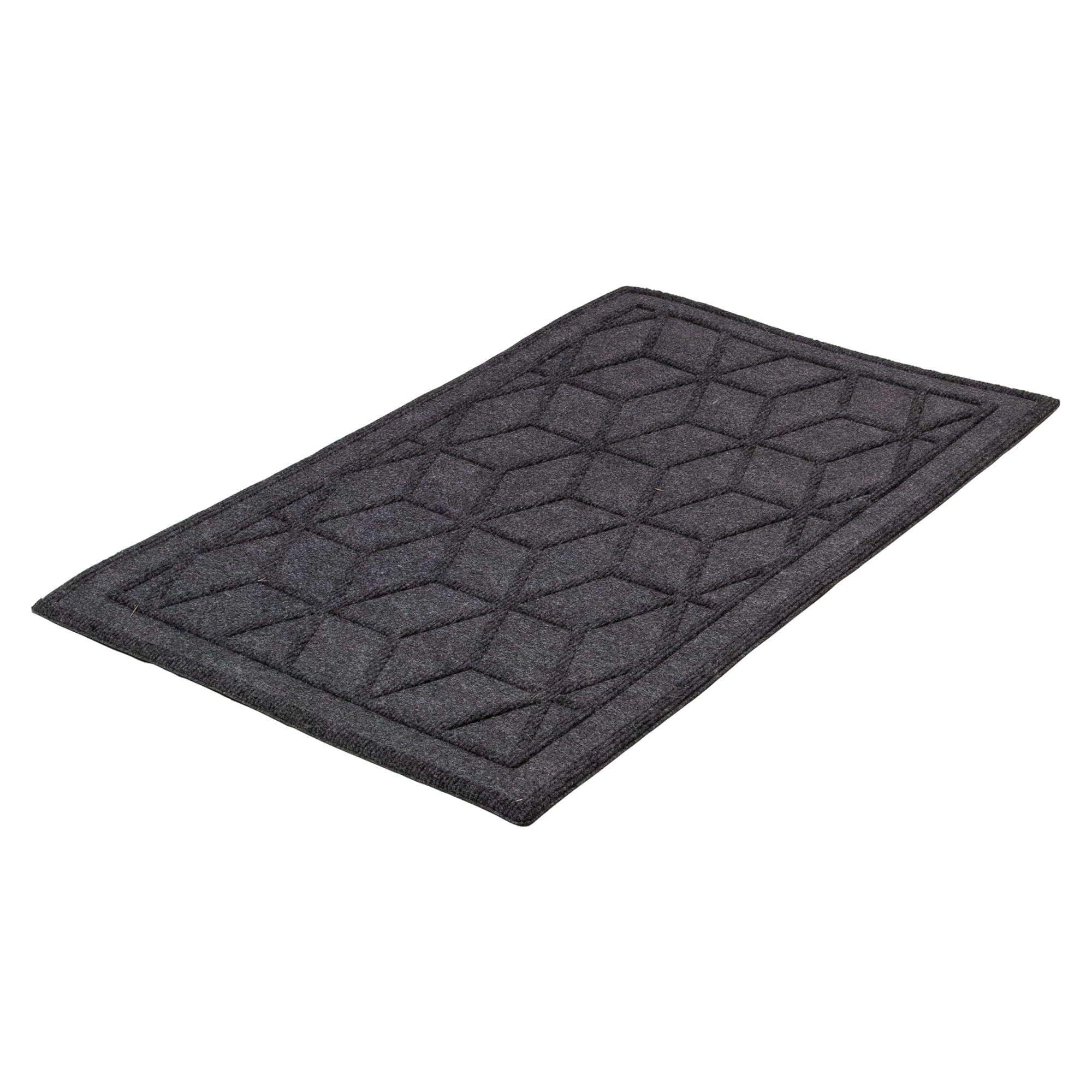 Northlight Modern Black Coir Outdoor Doormat, 1' x 2'