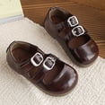thumbnail image 5 of Abtuhar Girl's Leather Shoes Older Kids Solid Color Flat Bottom Soft Bottom Low Heel On Shoes, 5 of 5