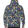 thumbnail image 7 of Haiem Purple-Gold Triangles Patterned Men's Hoodie with Kangaroo Pocket - Ideal Pullover Sweatshirt for Daily Wear, Travel, and Home-Small, 7 of 7