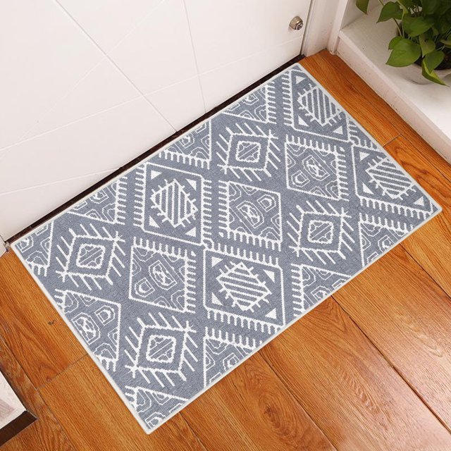 2 x 3 Foot Heavy Duty Low Pile Area Rug - Ultra-Thin Non Slip Area Rug - Washable Cotton Indoor Rug for Front Door Foyer Rug for Entryway