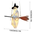 thumbnail image 7 of AYktou Glowing Halloween Flying Ghost Decor with Broomstick, Hanging Ghost Halloween Decor with LED Light & Remote Control, Hanging Fabric Ghost Ornament for Front Porch Yard Patio Outdoor Indoor, 7 of 7