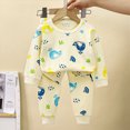 thumbnail image 2 of TOWED22 Little Boys Outfits Dinosaur Cotton 2 Piece Train Toddler Loungewear Fall Winter Clothes Set 6-12 Months 12-24 Months 2t 3t 4t 5t 6t 7t 8t 9t Children,Light Yellow,8-9 Y, 2 of 6