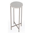 thumbnail image 2 of Nigella Table d'Appoint en Marbre Blanc et Pieds Croisés Argentés, 2 of 8