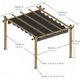 thumbnail image 2 of WildBreak Outdoor Pergola 10 x 13 Feet, Wood Grain Metal, with Retractable Canopy, Grey, 2 of 7
