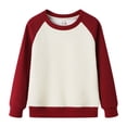 thumbnail image 1 of Cowsor Boys And Girls Crewneck Sweatshirt Colorblock Pullover Long Sleeve Solid Tops Casual, 1 of 5