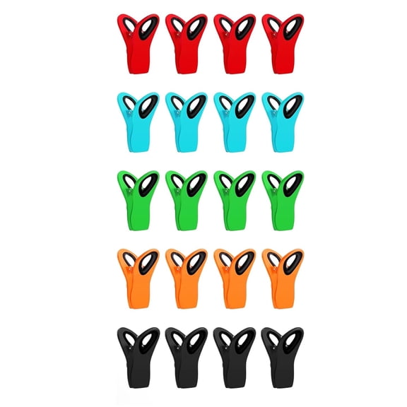 Potato chip holder, food bag holder, multi-purpose magnetic clip, food storage bag holder, kitchen clip, refrigerator magnetic clip, multi-color, 20-piece set