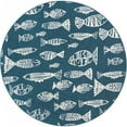 thumbnail image 2 of Unique Loom Outdoor Coastal Collection Area Rug - Whish (7' 1" Round Blue/Ivory), 2 of 9