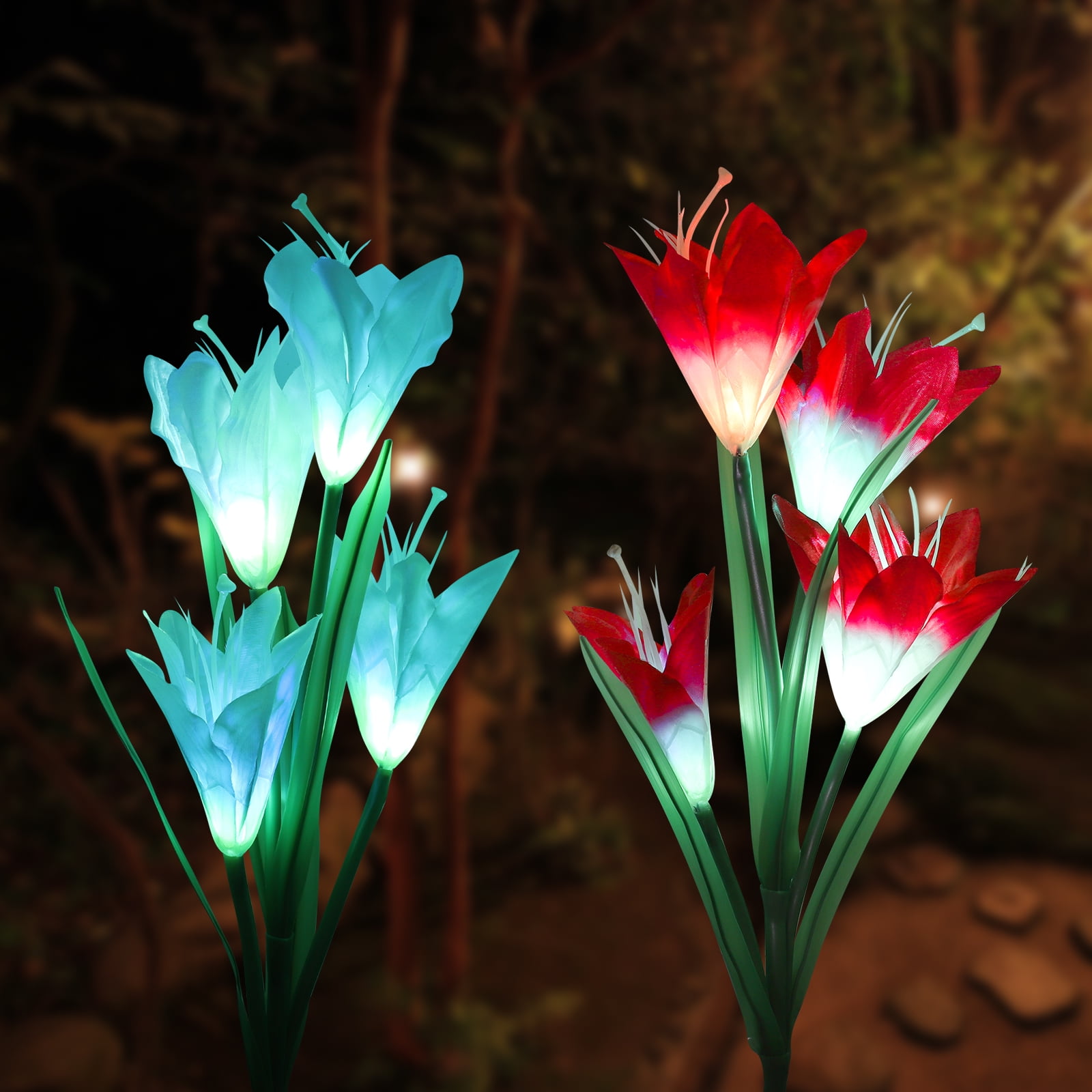 TSV 2 Pack Solar Garden Stake Lights Outdoor - Solar Garden Lights