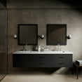 thumbnail image 2 of Castor 80 in W Black Double Bath Vanity, White Quartz Top, Faucet Set, and 36 in Mirrors, 2 of 11