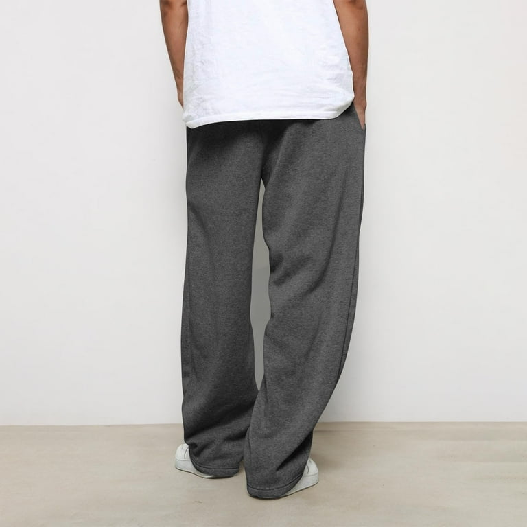 Qucoqpe, Men's Baggy Sweatpants, 2XL, Grey Loose Fit Lounge