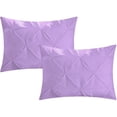 thumbnail image 3 of 2 Piece Pinch Pleated Solid Lilac European Pillow Shams, (European 20x20 Pillow Cover), 100% Egyptian Cotton, 800 Thread Count, European Size, 3 of 3