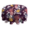 thumbnail image 3 of Pineapple Fruit Round Table Cloth,Wrinkle Resistant Table Cover with Polyester,Waterproof Reusable Tableclothes for Kitchen Picnic Party (Round,60x60inch), 3 of 6