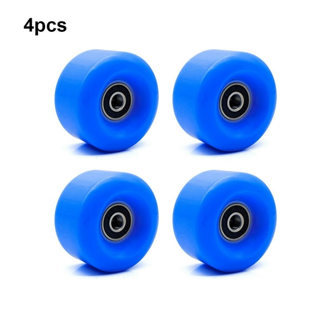 4 Pcs Roues de Patin de Remplacement Accessoires Modifiés Apparence de Couleur Épaisse Patinage Sport Patins à Roues Alignées Roues avec Roulements Accessoire de Sport de Patinage Bleu