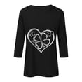 thumbnail image 5 of felwors Womens Tops 3/4 Sleeve T Shirts Plus Size Crewneck Flowers Graphic Basic Tees for Women Fall Fashion Clothes 2025 (Black, L), 5 of 8