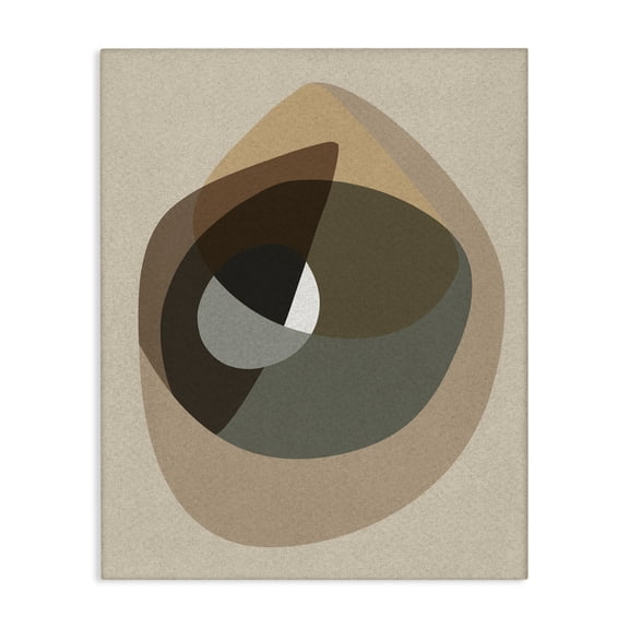 Stupell Industries Bohemian Desert Shape Abstract Collage Layered Contrasting Curves Brown Canvas Art, 16 x 20, by Design Fabrikken