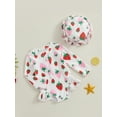 MIPREWUY Baby Girls Swimsuit, Strawberry Print Long Sleeve Bikini with
