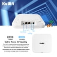 thumbnail image 4 of Punto de acceso inalámbrico para techo KuWFi 3000Mbps, 2,4 G, 5 G, banda dual, Wifi 6, enrutador para interiores, amplificador de señal Wifi Poe de 48 V, 4 of 4