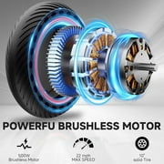 Electric Scooter for Adults with Dual Suspension System - 10 Solid Tires, 500W Brushless Motor, 11-22 Mph, 23 Miles Long Range, Double Braking Folding Fast E-Scooter, App Control
