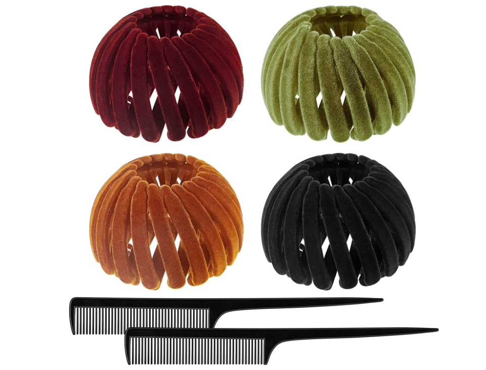 Casewin 4 Pcs Bird Nest Hair Clips Holder Ponytail Holder Bun Clip