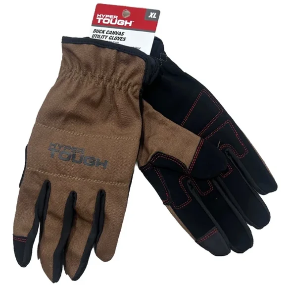 Hyper-Tough Ht88983-23 Duck Canvas Utility Gloves, Size Xl, Brown